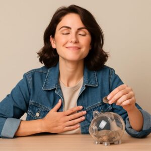Woman with Piggy Bank